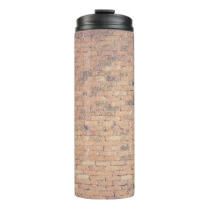 Brown brick wall photography thermal tumbler