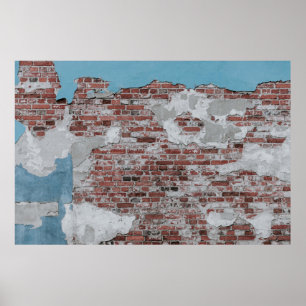 Brown brick wall poster