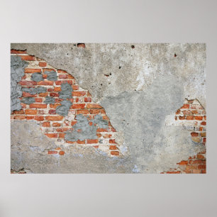 Brown brick wall poster