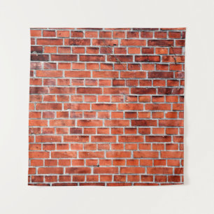 Brown brick wall tapestry
