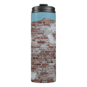 Brown brick wall thermal tumbler