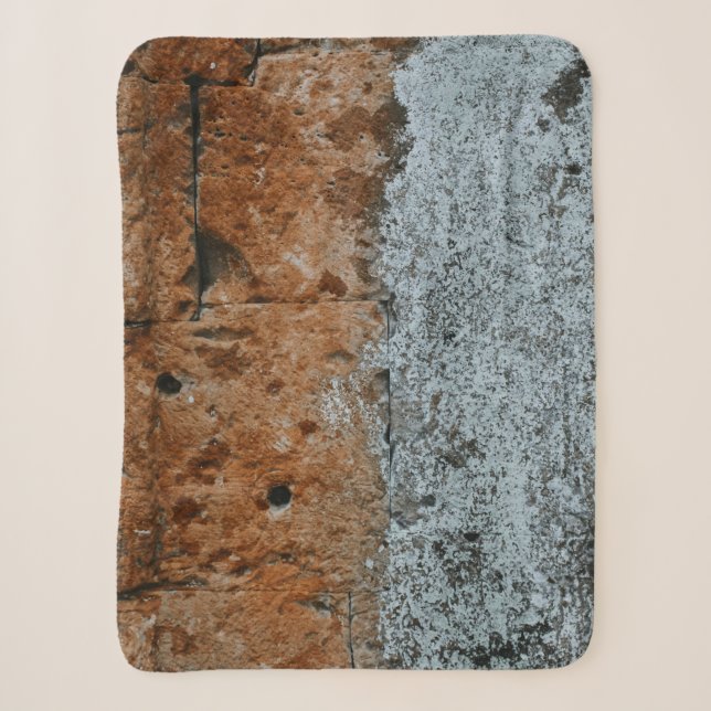 Brown bricked wall sherpa blanket (Front)