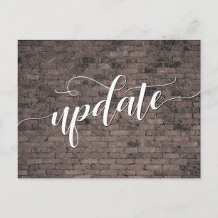 Brown Bricks Postponed Wedding Update Notice Postcard