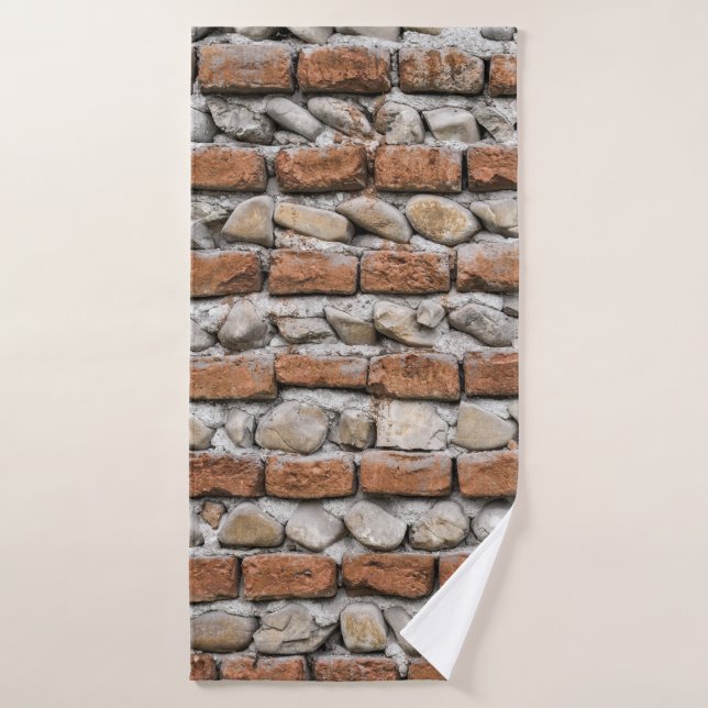 Brown bricks wall bath towel (Bath Towel)