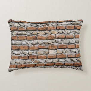Brown bricks wall decorative cushion