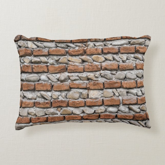 Brown bricks wall decorative cushion (Front)