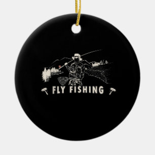 Brown Brook Trout Fly Fishing Gift Fisherman Ceramic Tree Decoration