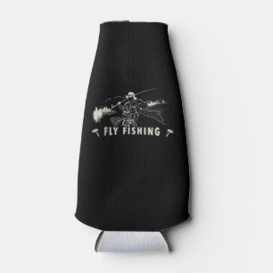 Brown Brook Trout Fly Fishing Gift Fisherman Line Bottle Cooler