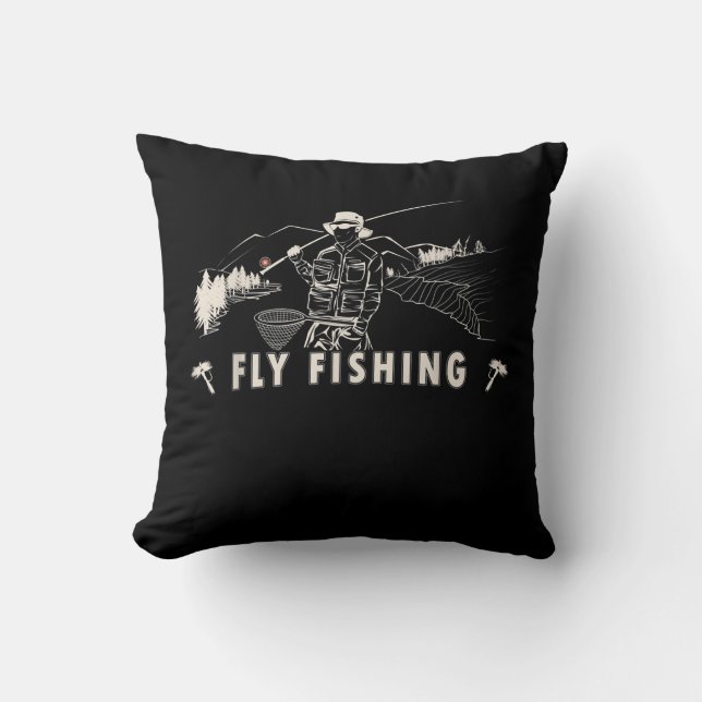 Brown Brook Trout Fly Fishing Gift Fisherman Line Cushion (Front)