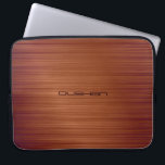 Brown Brushed Metal Pattern-Customisable Monogram Laptop Sleeve<br><div class="desc">Brown tones brushed metal pattern with custom monogram. Personalise this which your own name or text. Available on other products and can be requested for any of the products offered at Zazzle</div>