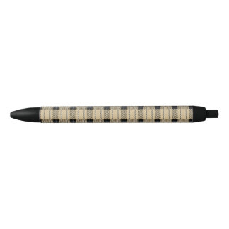 Brown Buffalo Plaid Pattern Black Ink Pen