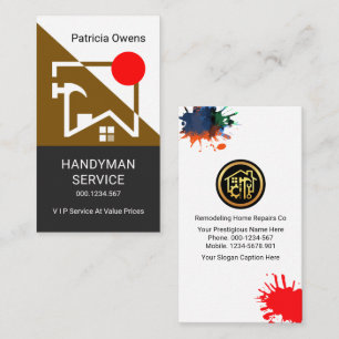 Brown Building Roof Frame Construction Business Card