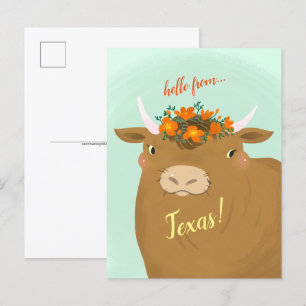 Brown Bull Customise State Postcard