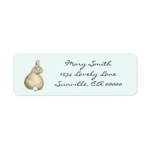 Brown Bunny Personalised Address Labels - Mint