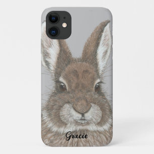 Brown Bunny Rabbit Cute Animal Pattern Custom iPhone 11 Case