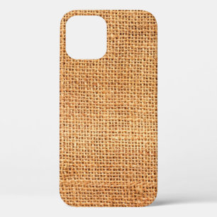 Brown burlap cloth background or sack cloth iPhone 12 case