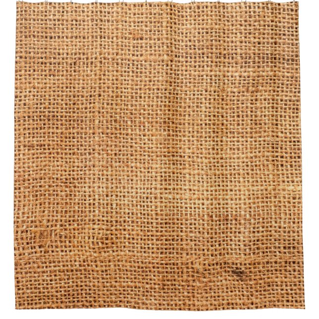 Brown burlap cloth background or sack cloth shower curtain (Front)