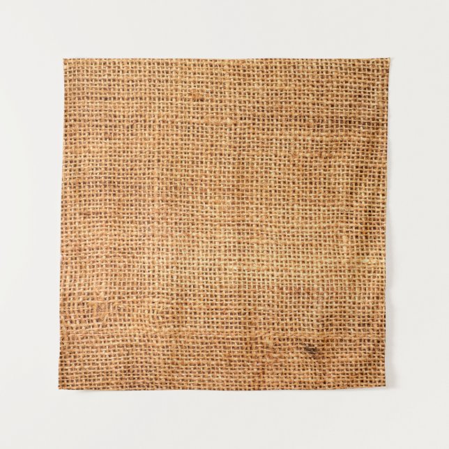 Brown burlap cloth background or sack cloth tapestry (Front)
