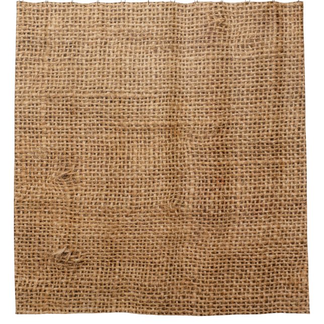 Brown Burlap Cloth Sack Texture Shower Curtain (Front)