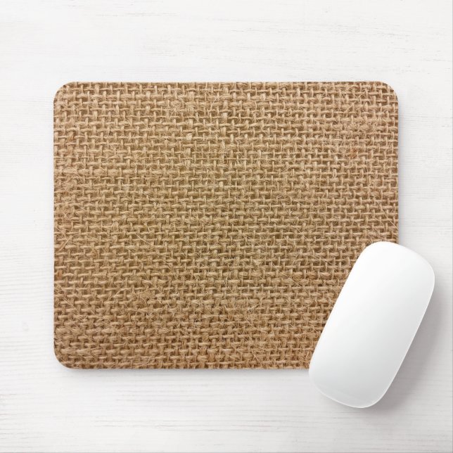 Brown Burlap Mouse Mat (With Mouse)