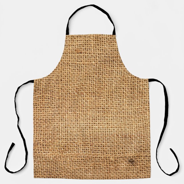 Brown Burlap Sack: Textured Cloth Background Apron (Front)