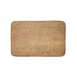Brown Burlap Sack: Textured Cloth Background Bath Mat