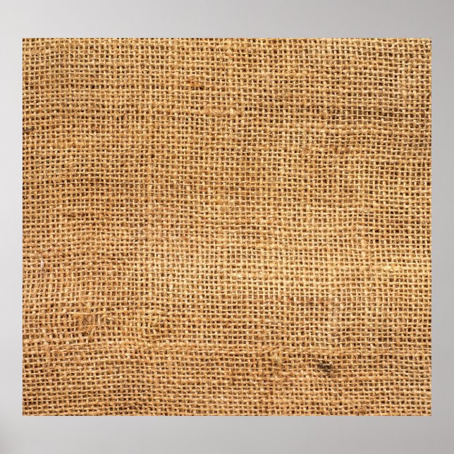 Brown Burlap Sack: Textured Cloth Background Poster (Front)