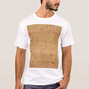Brown Burlap Sack: Textured Cloth Background T-Shirt