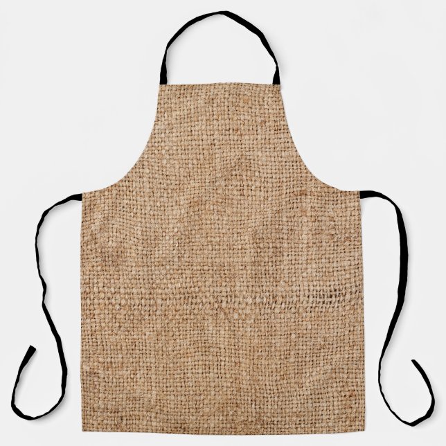 Brown burlap texture, rustic sackcloth. apron (Front)