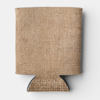 Brown burlap texture, rustic sackcloth. can cooler