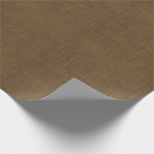 Brown Burlap Texture Wrapping Paper (Corner)
