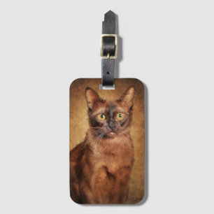 Brown Burmese Cat Luggage Tag