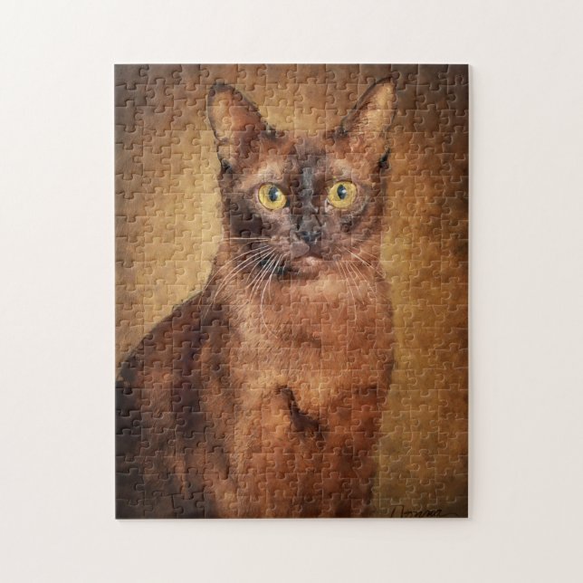 Brown Burmese Cat Portrait Jigsaw Puzzle (Vertical)