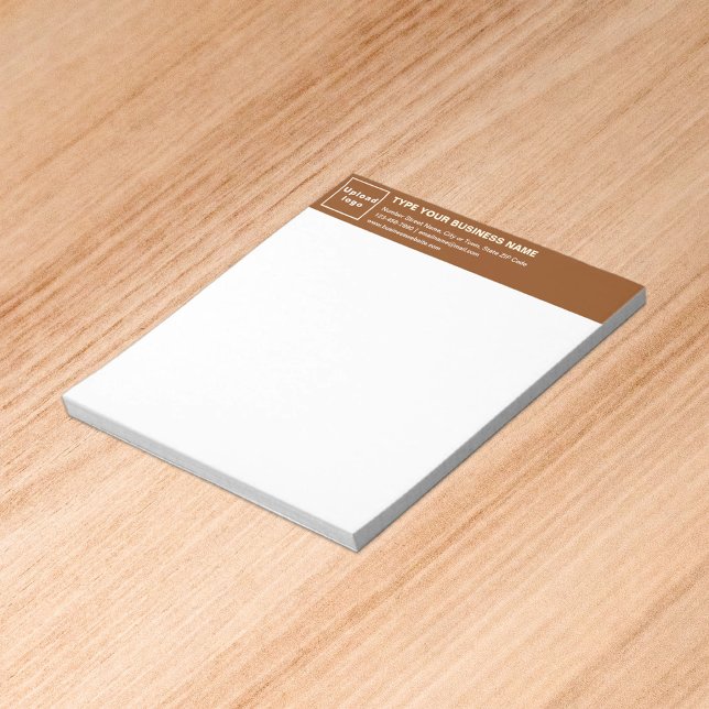 Brown Business Brand on Heading of Small Notepad (Build brand name awareness. Your business brand on brown heading of small notepad.)