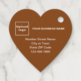 Brown Business Brand on Heart Shape Foil Tag