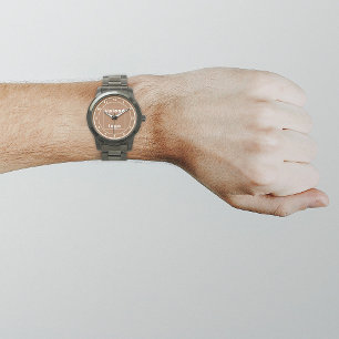 Brown Business Brand on Men's Watch