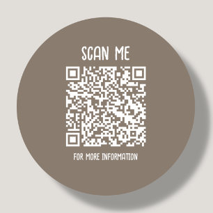 Brown   Business QR Code Scannable Classic Round Sticker
