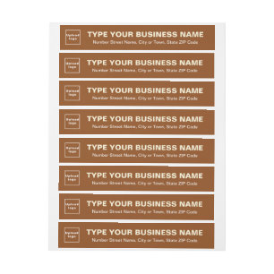 Brown Business Wrap Around Return Address Label