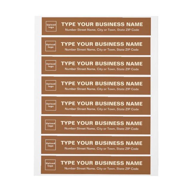 Brown Business Wrap Around Return Address Label (Sheet)