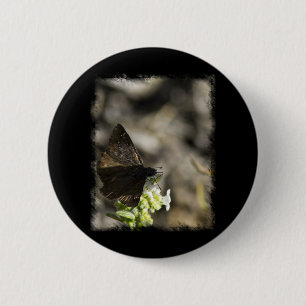 Brown Butterfly 6 Cm Round Badge
