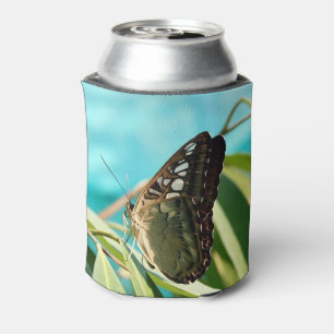 Brown Butterfly Closed Wings Can Cooler