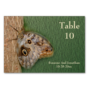 Brown Butterfly Nature Wedding  Table Number