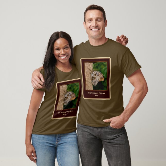 Brown Butterfly On Tree Personalised  T-Shirt (Unisex)
