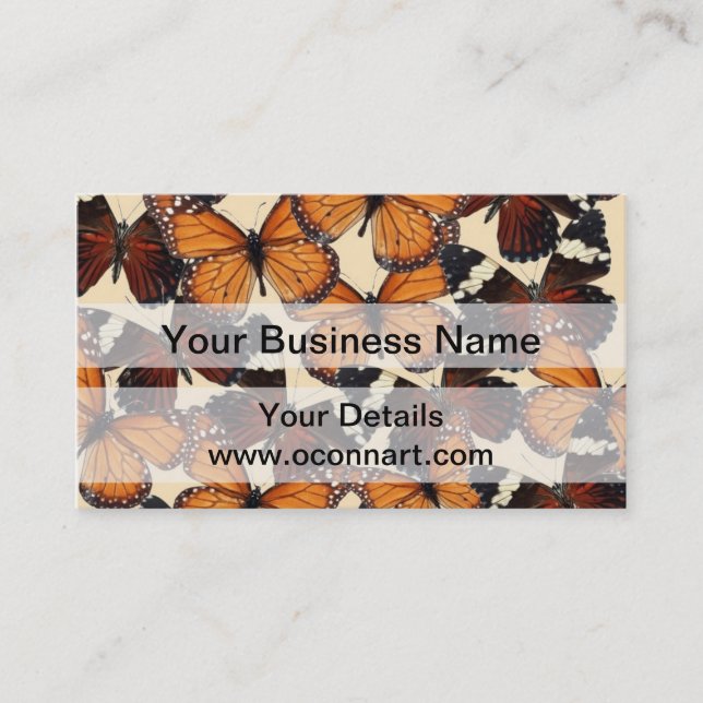 Brown butterfly pattern business card (Front)