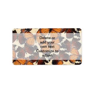 Brown butterfly pattern label
