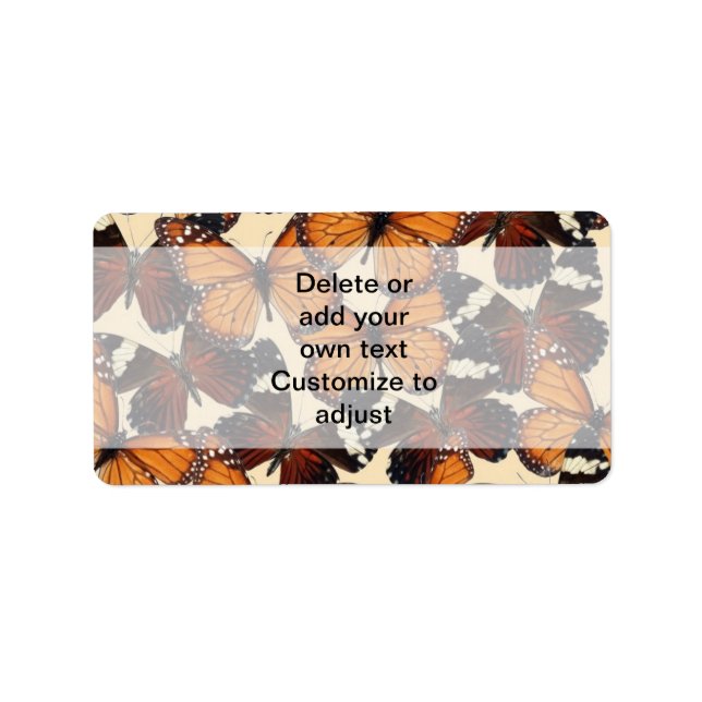 Brown butterfly pattern label (Front)