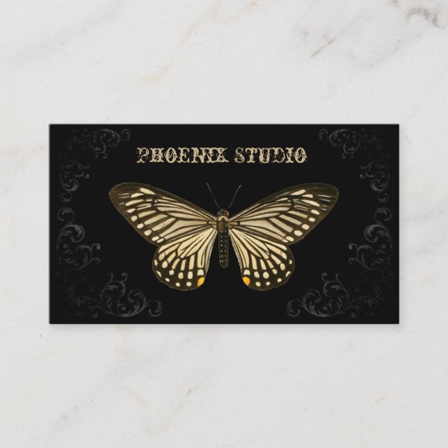 Brown Butterfly Taxidermist Business Card (Front)