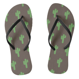 Brown Cactus Flip Flop Sandals
