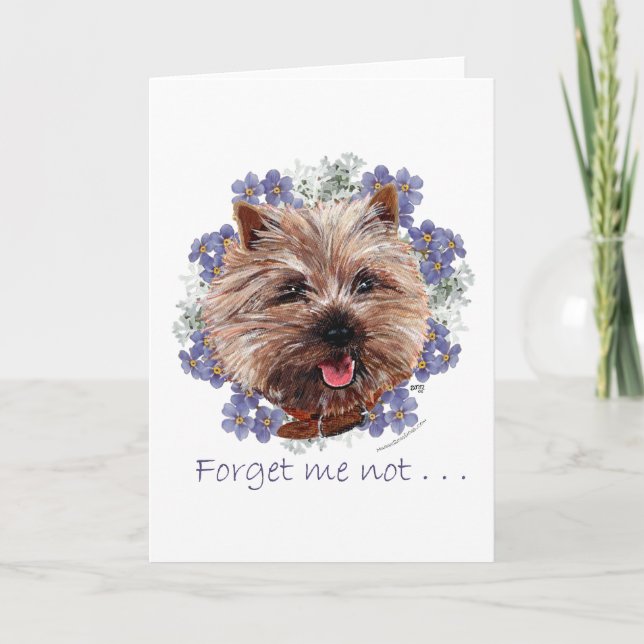 Brown Cairn Terrier Forget-me-not Card (Front)
