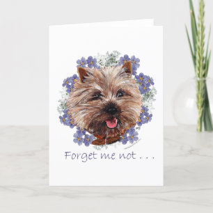 Brown Cairn Terrier Forget-me-not Card